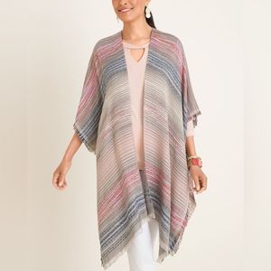 Textured Stripe Ruana Wrap